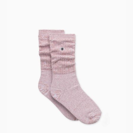 UGG Rib Knit Slouchy Crew Pink Socks for Women (VROI31450)